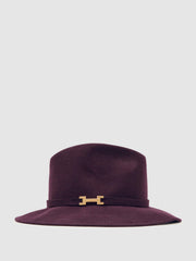 Women Wool Fedora Hat in Burgundy