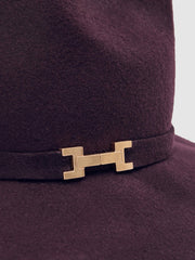 Women Wool Fedora Hat in Burgundy