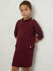 Children & Baby 3-9 yrs Button-Detail Sleeveless Shift Dress in Berry