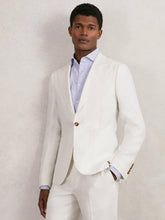 Men Slim Fit Lyocell Linen Single Breasted Suit Blazer in White