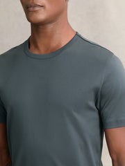 Men Airwater-Cotton Crew-Neck T-Shirt in Airforce Blue