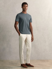 Men Airwater-Cotton Crew-Neck T-Shirt in Airforce Blue