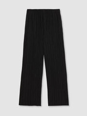 Men Plissé Wide Leg Trousers in Black