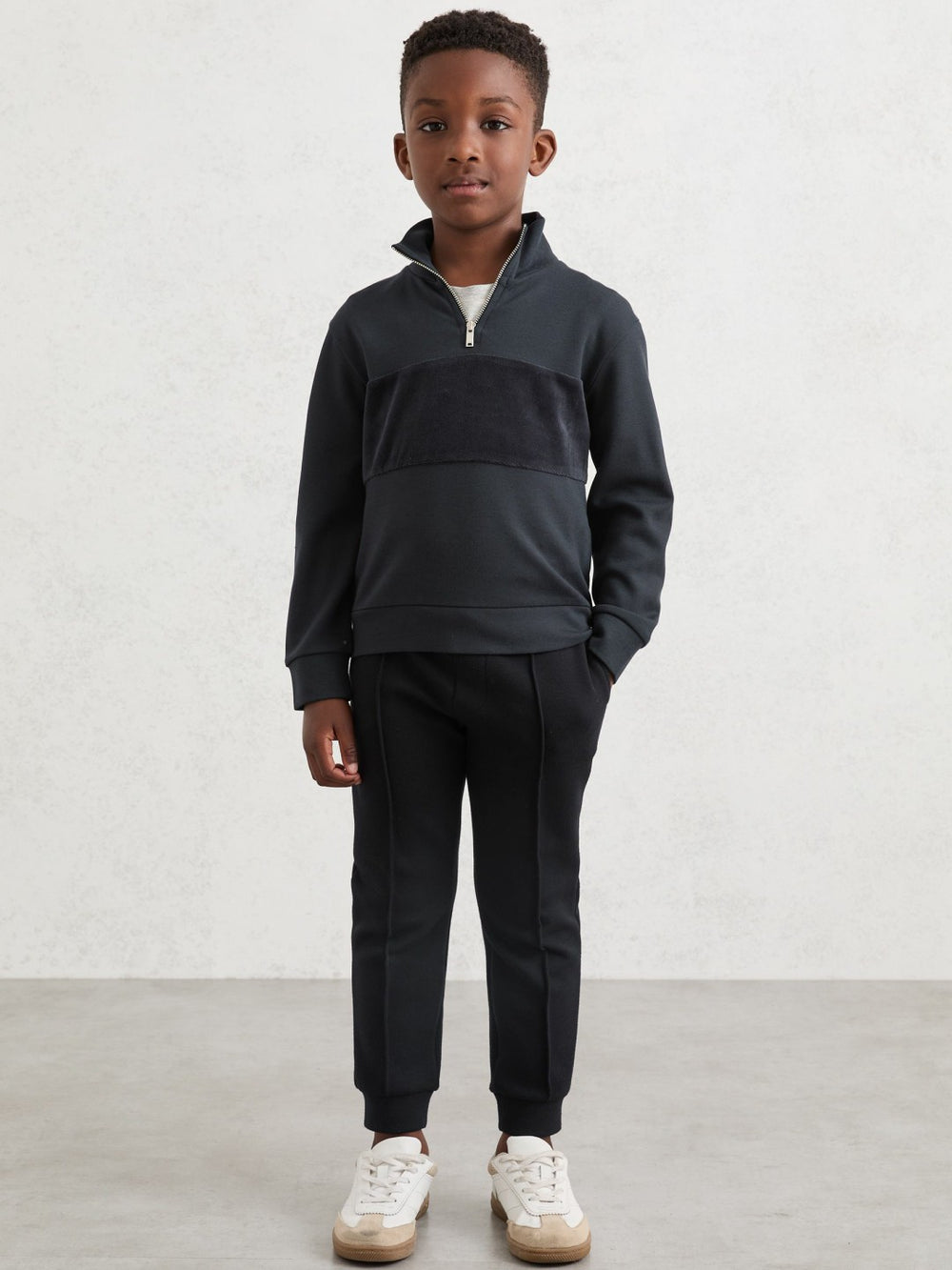 Children & Baby 3-9 yrs Interlock Drawstring Joggers in Navy Blue