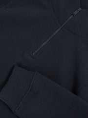 Children & Baby 9-13 yrs Textured Half-Zip Sweatshirt with Cotton in Navy