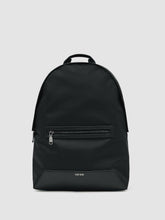 Men Woven Zipped Backpack in Black