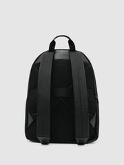 Men Woven Zipped Backpack in Black