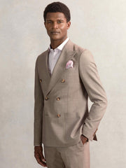 Men Geo Chain Detail Pocket Square in Soft Pink