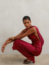 Women Petite Back Detail Midi Dress in Red