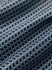 Men Geo Chain Detail Pocket Square in Navy