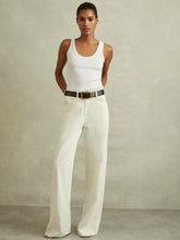 Women Stretch-Cotton Ribbed Vest in White