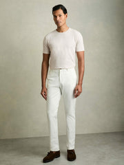 Men Cotton Crew Neck T-Shirt in Wheat Melange