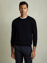 Men Pack of Two Merino Wool Jumpers in Navy