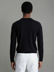 Men Pack of Two Merino Wool Jumpers in Navy