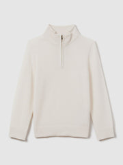 Children & Baby 3-9 yrs Wool Half-Zip Funnel Neck Jumper in Snow
