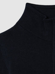 Children & Baby 3-9 yrs Wool Half-Zip Funnel Neck Jumper in Navy