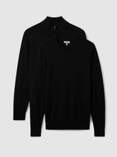 Men Pack of Two Merino Wool Jumpers in Black