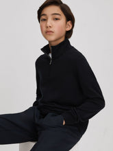 Children & Baby 9-13 yrs Wool Half-Zip Funnel Neck Jumper in Navy