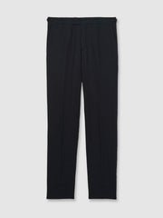 Men Slim Fit Linen Adjuster Trousers in Navy