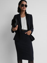 Women Tailored Pencil Skirt in Navy