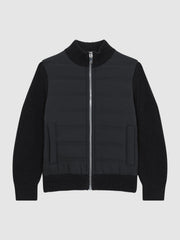 Children & Baby Junior Hybrid Zip Through Quilted Jacket in Navy