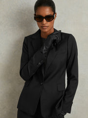 Women Single Breasted Suit Blazer in Black