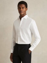 Men Regular Fit Cotton Sateen Striped Shirt in White