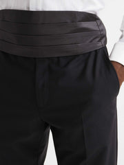 Men Silk Cummerbund in Black