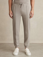 Men Drawstring Jersey Joggers in Taupe