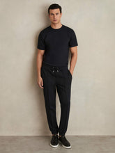 Men Drawstring Jersey Joggers in Navy Blue