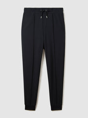 Men Drawstring Jersey Joggers in Navy Blue