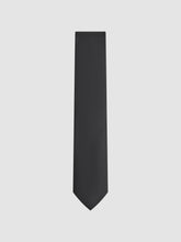 Men Textured Silk Blend Tie in Black