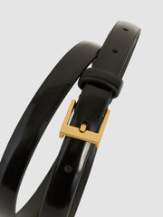 Women Thin Leather Belt in Black