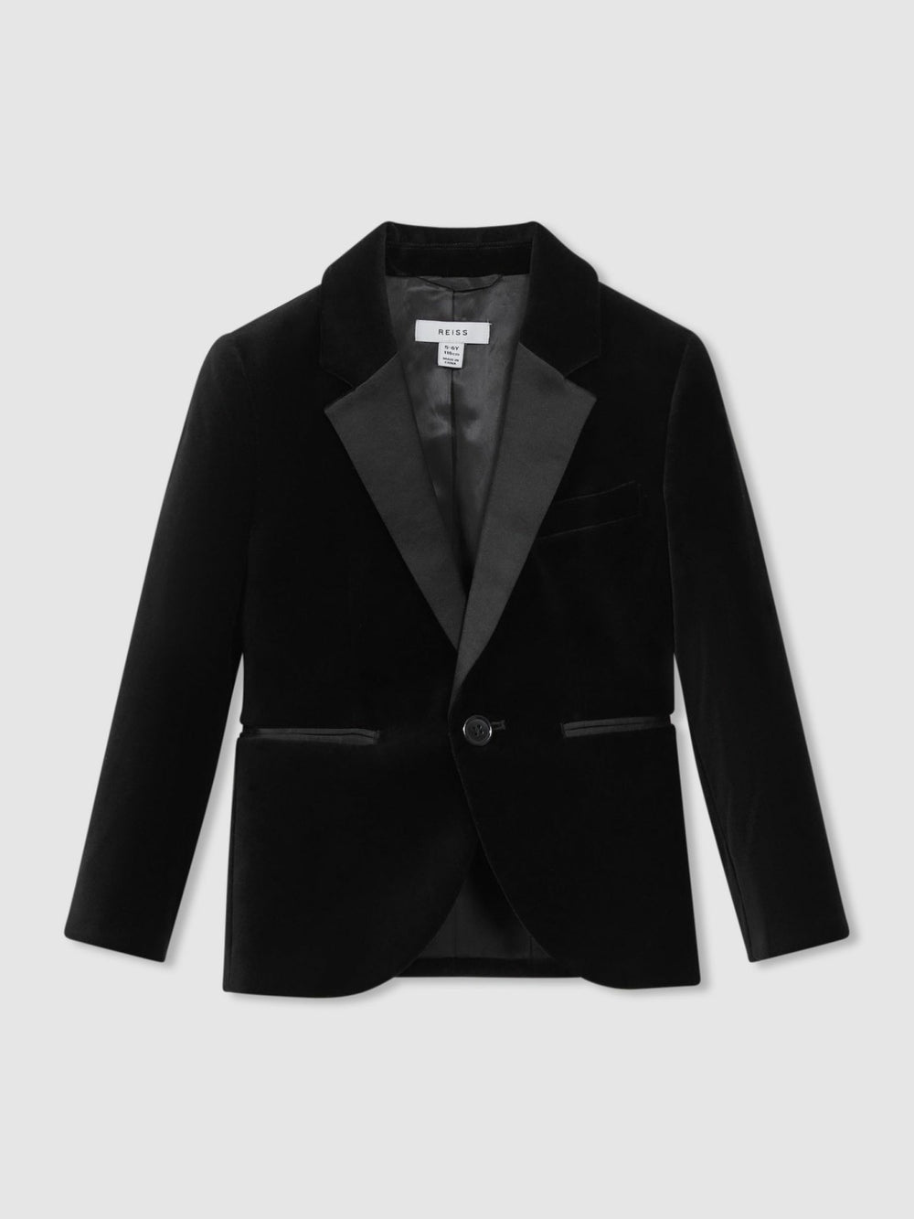 Children & Baby 13-14 yrs Single Breasted Velvet Blazer in Black
