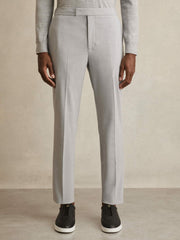 Men Slim-Fit Drawstring Trousers in Grey