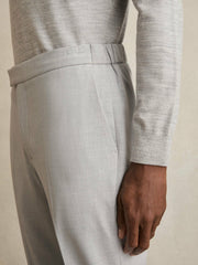 Men Slim-Fit Drawstring Trousers in Grey
