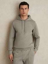 Men Interlock Jersey Drawstring Hoodie in Taupe