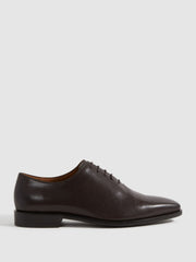 Men Leather Lace-Up Shoes in Dark Brown