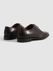 Men Leather Lace-Up Shoes in Dark Brown