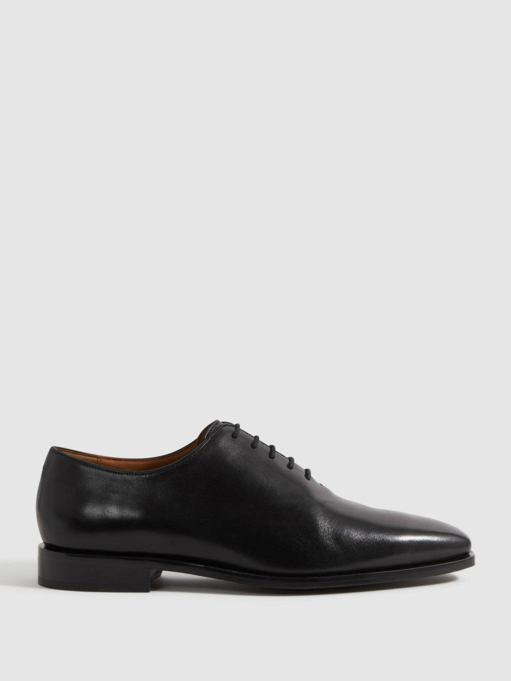 Men Leather Lace-Up Shoes in Black