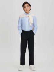 Children & Baby 3-9 yrs Slim Fit Cotton Shirt in Soft Blue