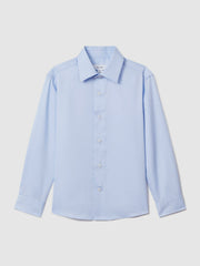 Children & Baby 3-9 yrs Slim Fit Cotton Shirt in Soft Blue