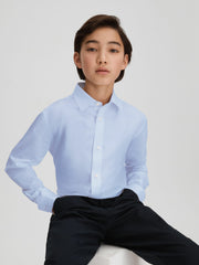 Children & Baby 3-9 yrs Slim Fit Cotton Shirt in Soft Blue