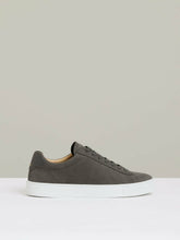 Men Nubuck Leather Low-Top Trainers in Grey