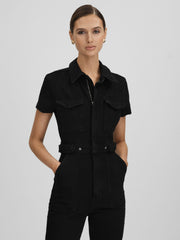 Women Good American Denim Jumpsuit in Black