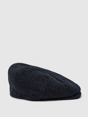 Men Wool Blend Baker Boy Cap in Navy