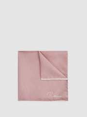 Men Plain Silk Pocket Square in Pink