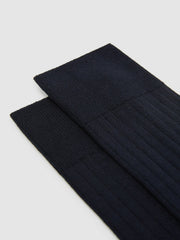 Men Ribbed Socks in Navy
