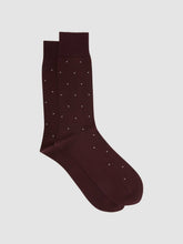 Men Polka Dot Socks in Bordeaux