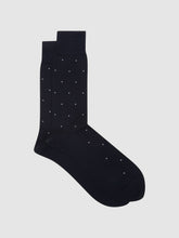 Men Polka Dot Socks in Navy